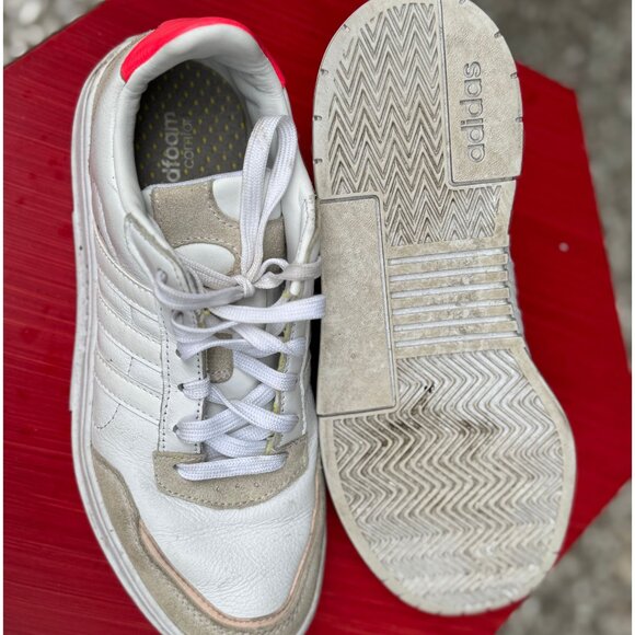 Adidas White Leather Sneakers Women’s Size 8 Suede Trim - Picture 8 of 8